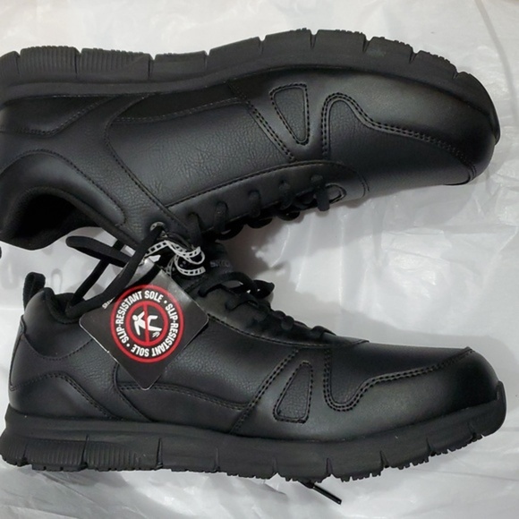 Skechers Men's black slip resistant work sneakers size 10.5‎ brand new - Picture 9 of 16